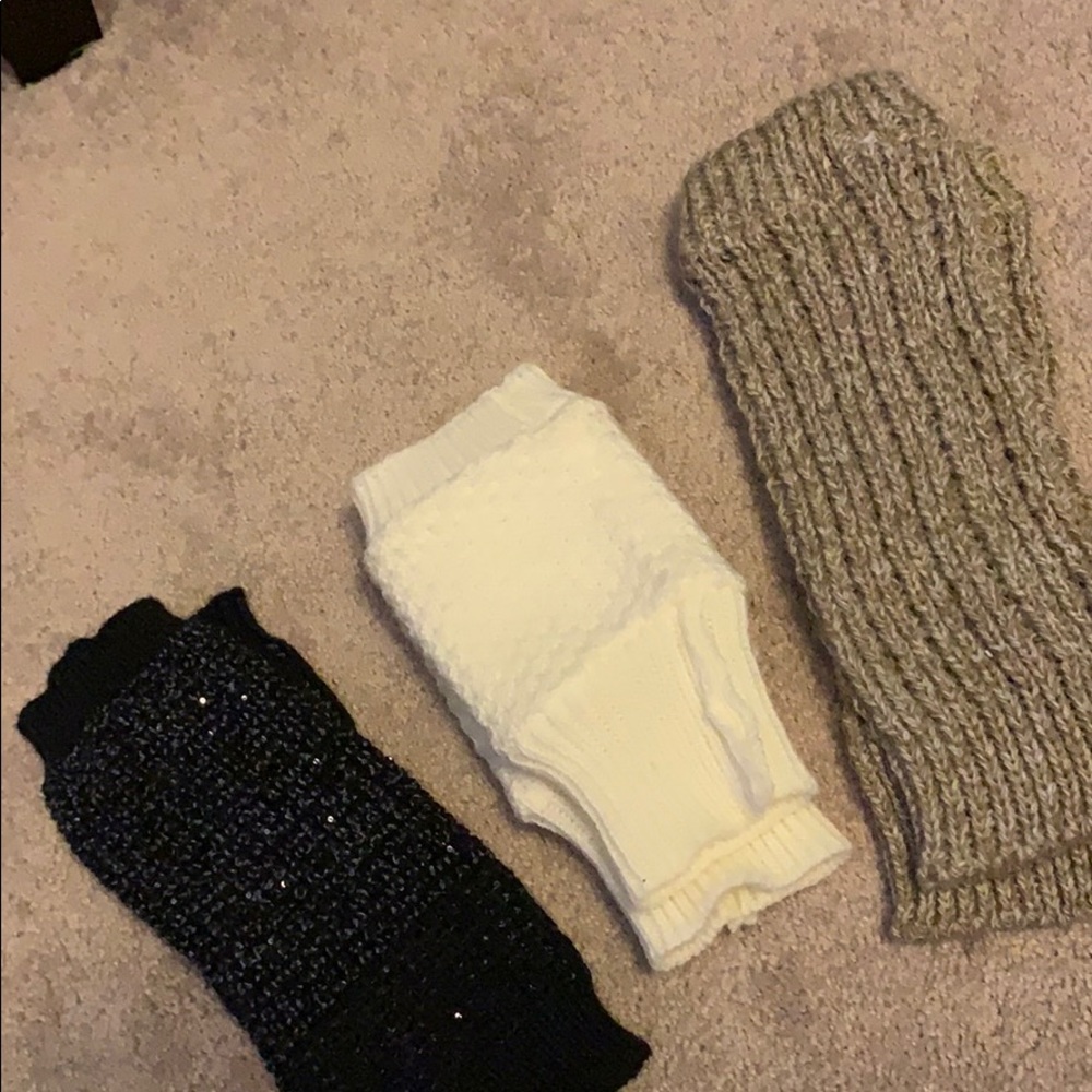Black, white and brown boot toppers